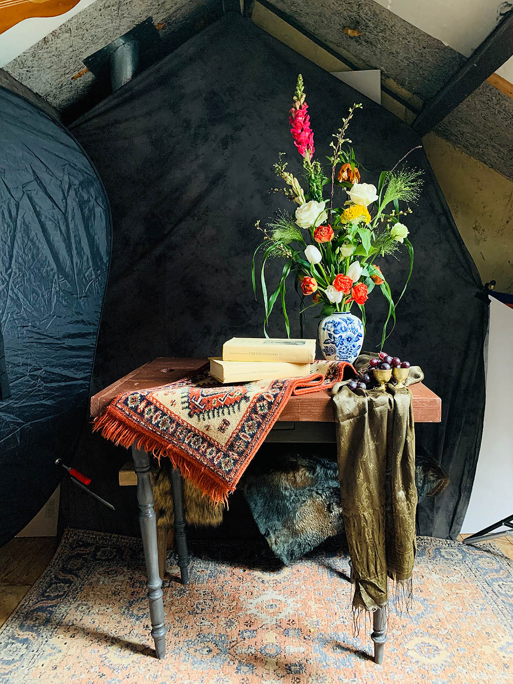 Behind the scenes voor de fine art portretfotografie cursus fotograferen als een meester door natuurlijk licht fotograaf Willie Kers uit Apeldoorn