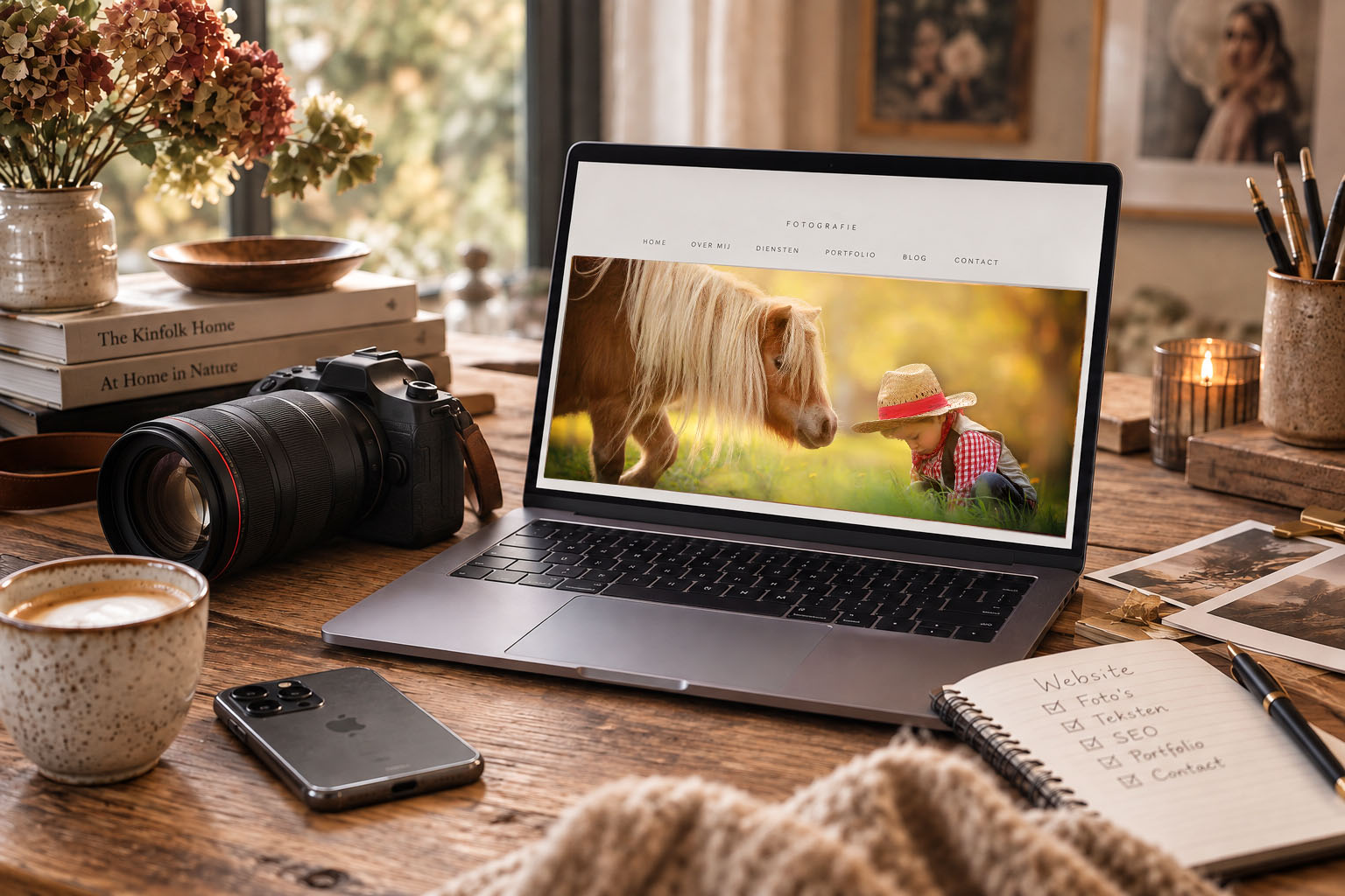 Imac met fotografie website voor webdesign door willie kers